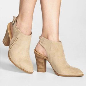 Franco Sarto Tan Suede Slingback Heels Booties W8